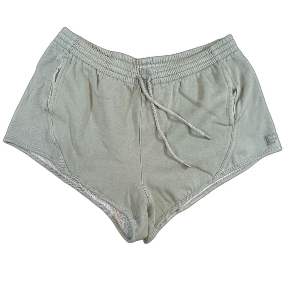 Victoria's Secret PINK Curved Hem Fleece Shorts Green Large